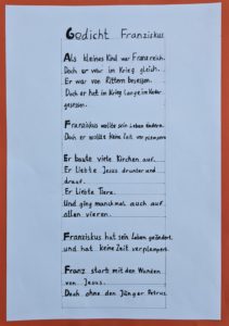 Gedicht Franziskus